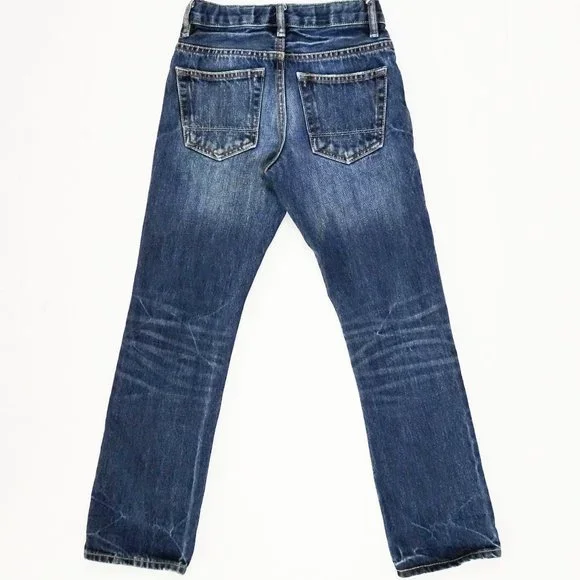 Gap Kids 1969 Slim Straight Denim Jeans Girls 10 Adjustable Waist Faded Whiskers - Picture 6 of 6